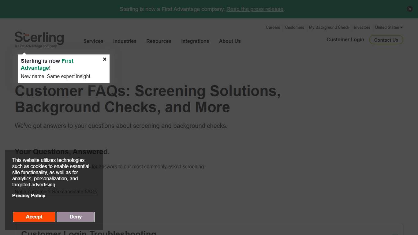 Background Checks and Screening Questions - Sterling